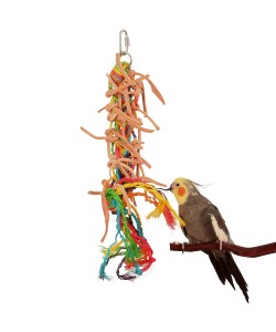 Preening Plait - Leather & Rope Parrot Toy